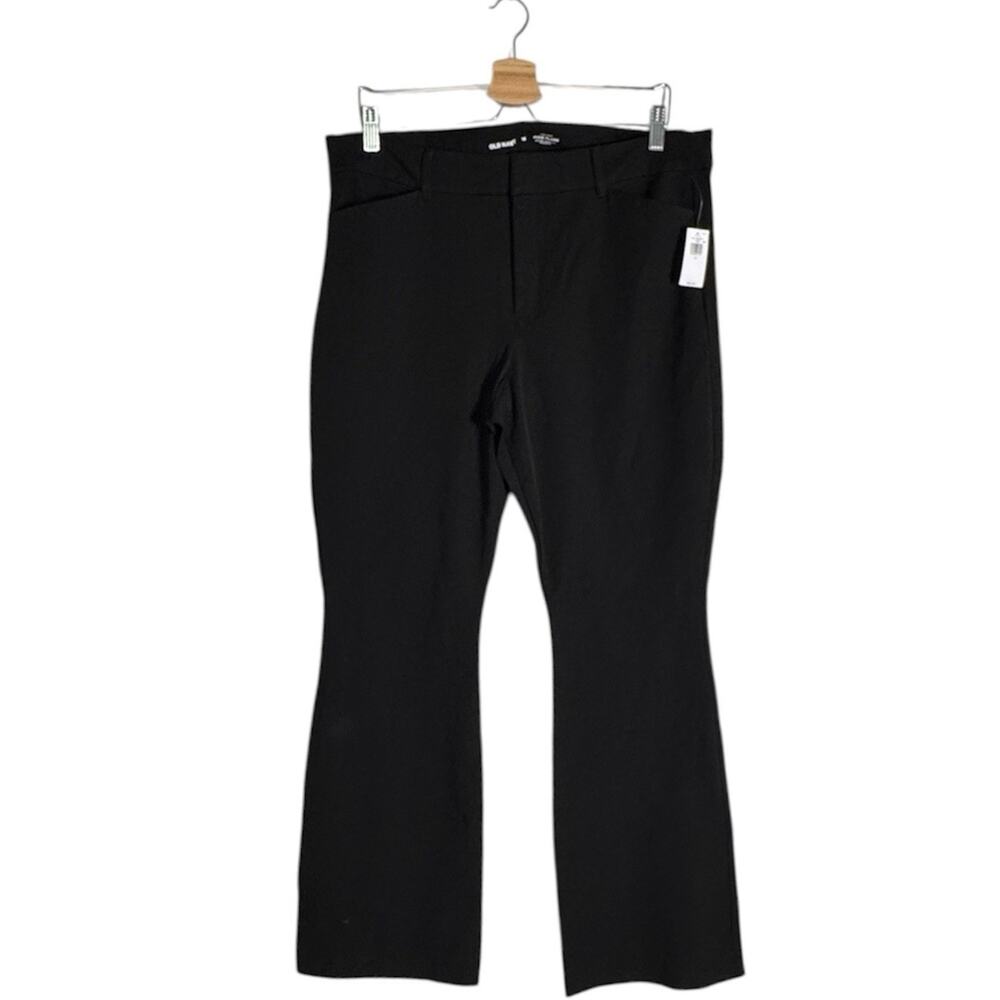Old Navy Womens Black High Rise Pixie Flare Dress Pants Stretch Career Office 16